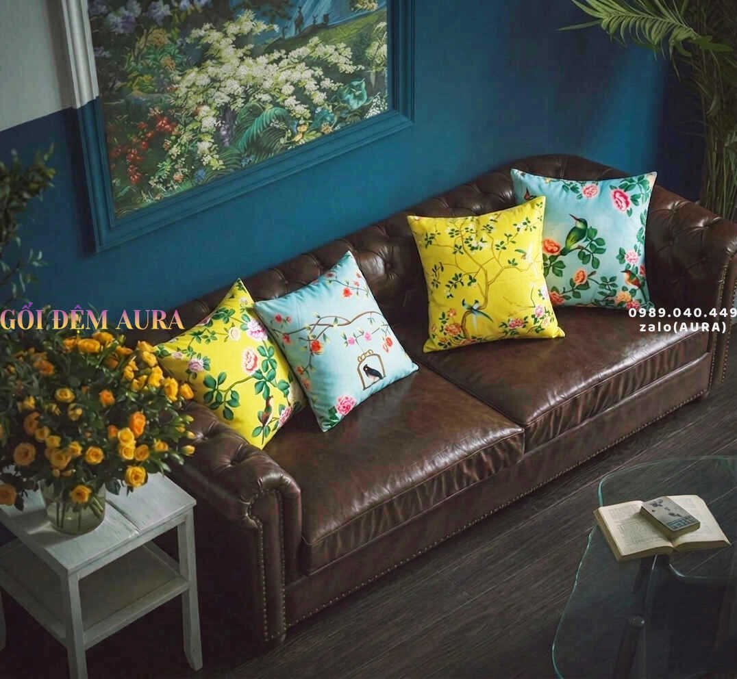 Những Mẫu Gối Trang Trí Sofa Đẹp Sang Trọng gối tựa sofa bộ spring froral