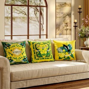 Gối Sofa Hoa Hồng Vàng