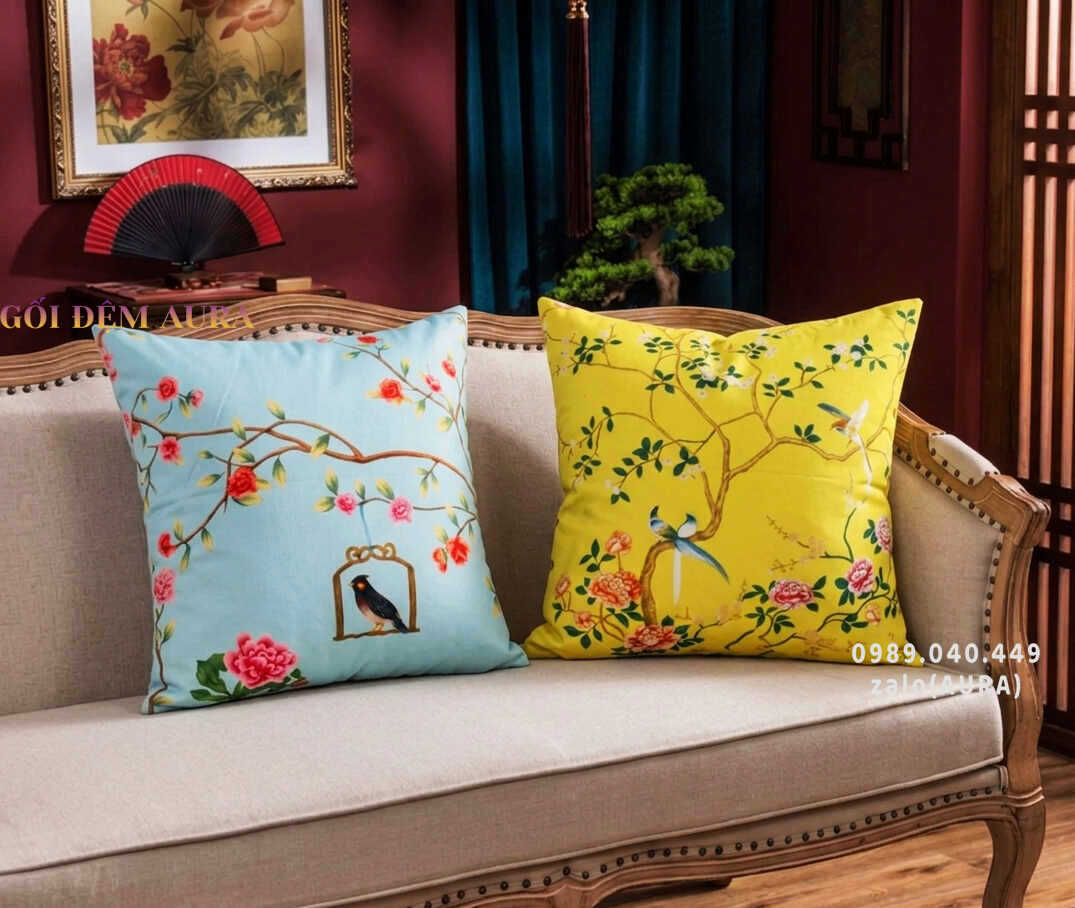 Những Mẫu Gối Trang Trí Sofa Đẹp Sang Trọng gối tựa sofa spring froral mới