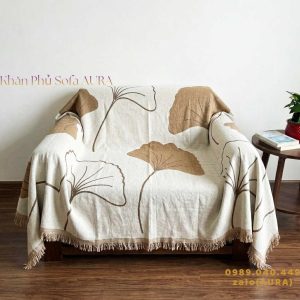 Khăn Sofa Đơn Mẫu Lá Nâu size 1.3x1.8m Khăn Sofa Đơn Mẫu Lá Nâu size 1.3x1.8m