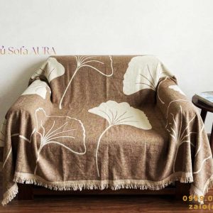 Khăn Sofa Đơn Mẫu Lá Nâu size 1.3x1.8m khăn sofa đơn lá nâu