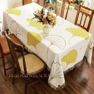 Khăn Sofa Đơn Mẫu Lá Vàng Size 1.3x1.8m khăn trải bàn lá vàng