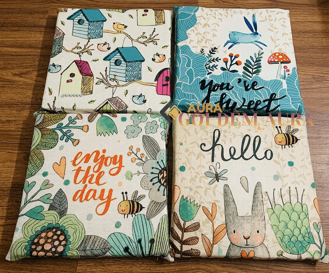 Bộ Sưu Tập Nệm Lót Ngồi Bệt Kiểu Nhật Đẹp Mắt nệm ngồi bệt trang trí mẫu thỏ xanh