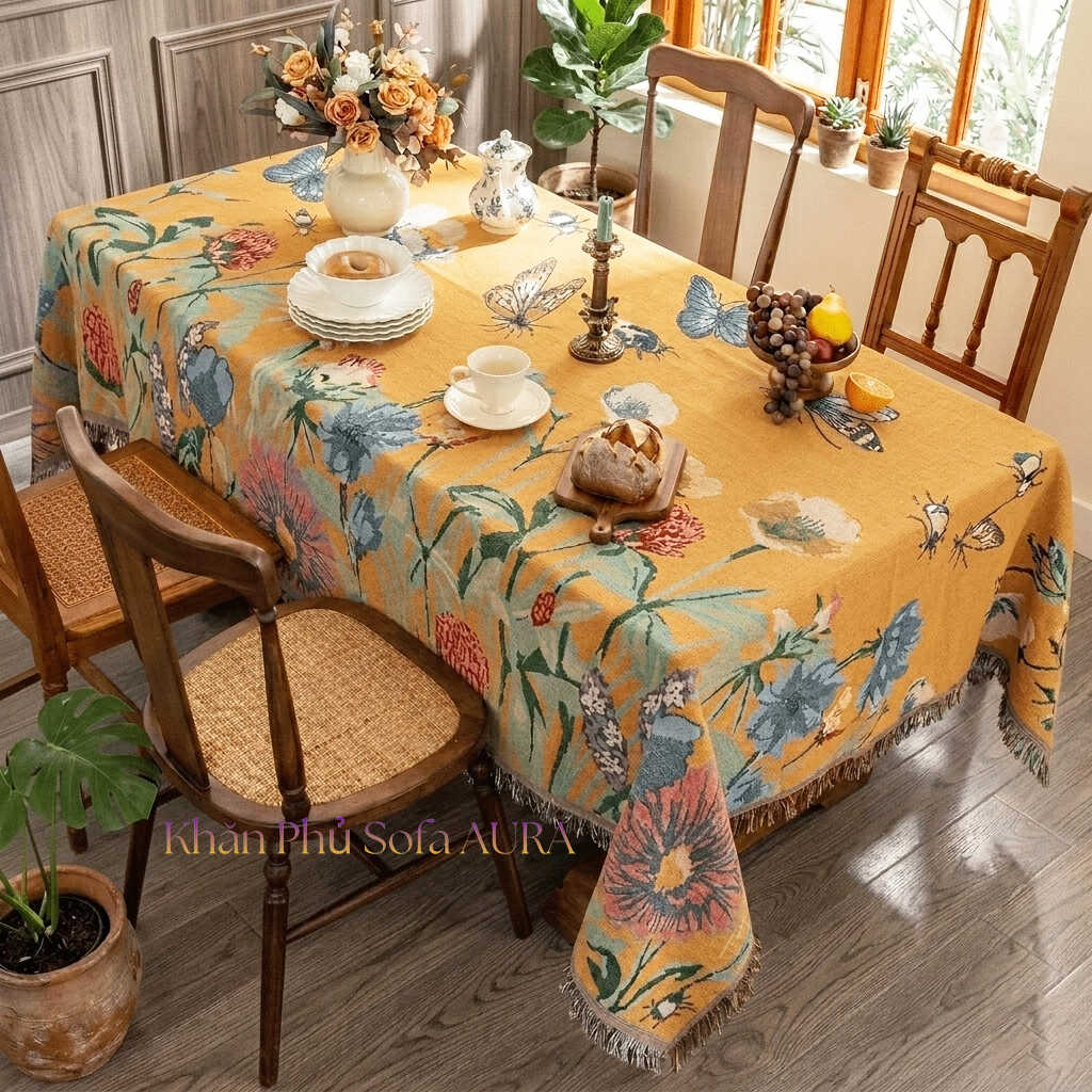 khăn trải bàn cánh đồng hoa vàng khăn trải bàn cánh đồng hoa vàng