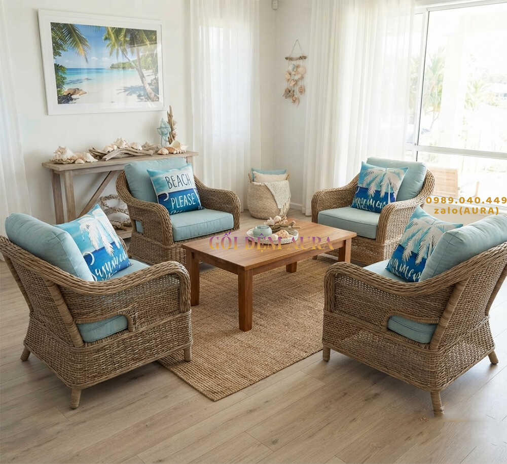 gối tựa lưng sofa biển xanh phòng khách gối tựa lưng sofa biển xanh phòng khách