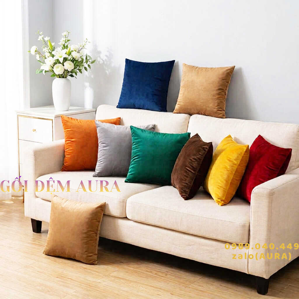 gối sofa vải nhung cao cấp gối sofa vải nhung cao cấp