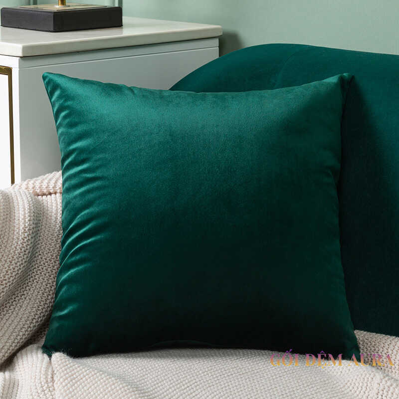 gối tựa sofa nhung xanh đậm gối tựa sofa nhung xanh đậm
