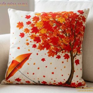 Gối Tựa Sofa Cây Dù Mùa Thu