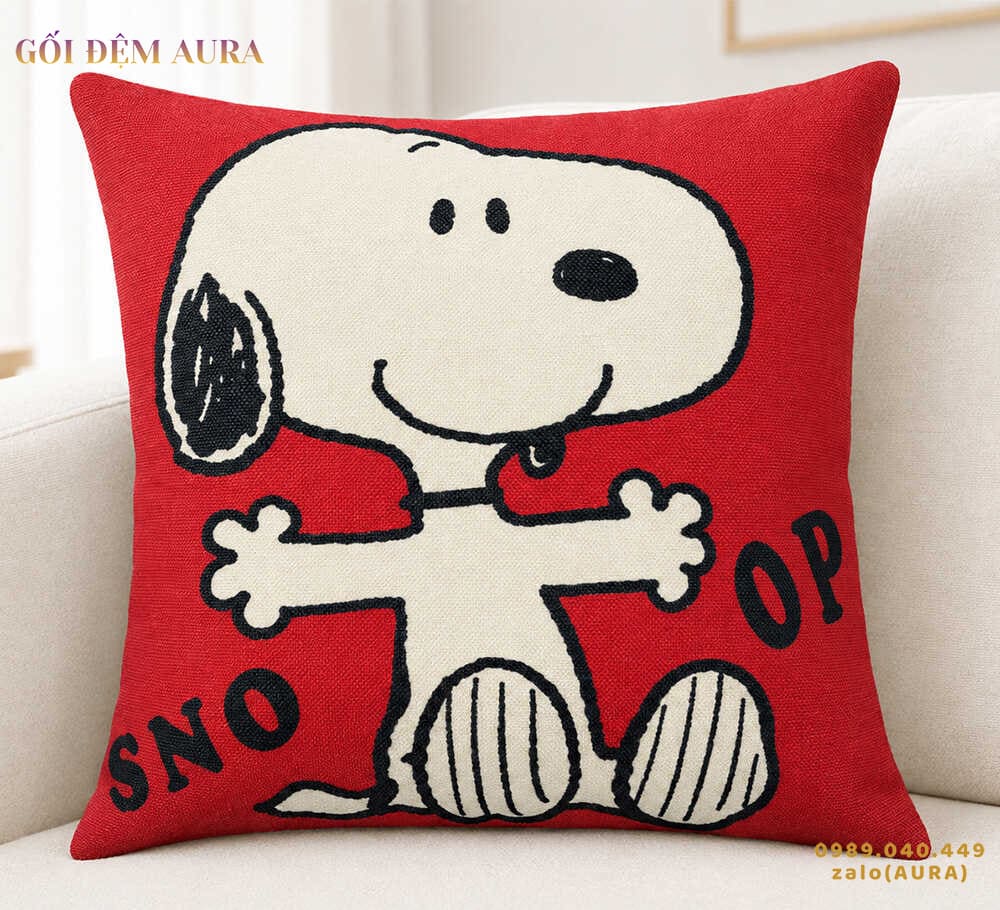 gối tựa lưng sofa snoopy đỏ gối tựa lưng sofa snoopy đỏ