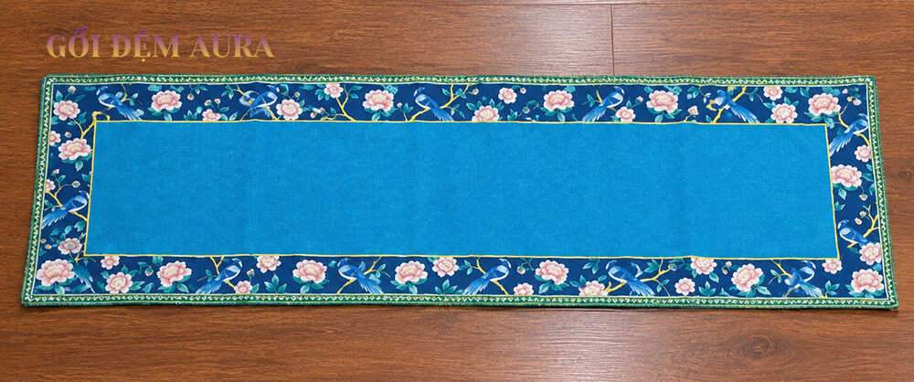 nệm lót ghế sofa gỗ dài hoa xanh nệm lót ghế sofa gỗ dài hoa xanh