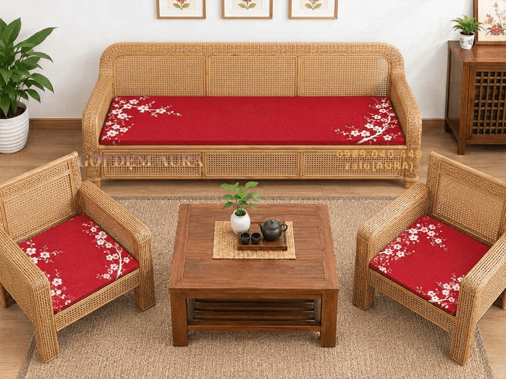 nệm lót ghế sofa hoa đào nệm lót ghế sofa hoa đào