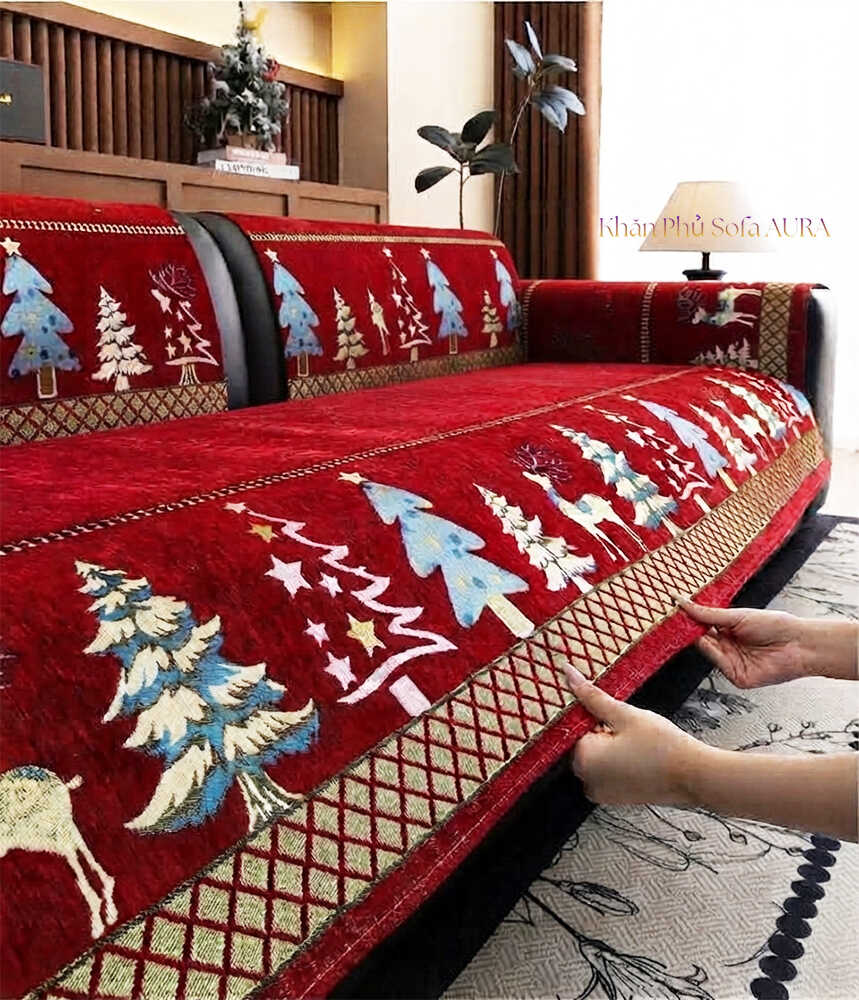thảm lót sofa mẫu giáng sinh đẹp