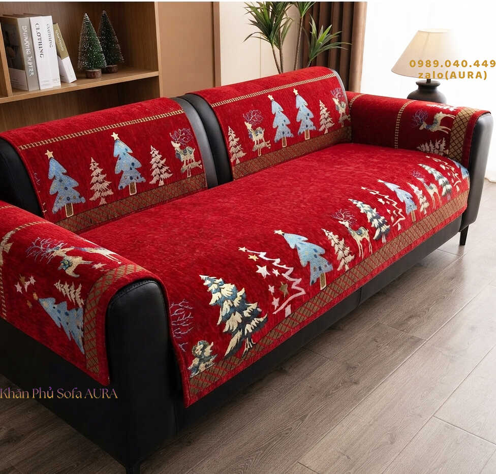 thảm lót sofa mẫu giáng sinh