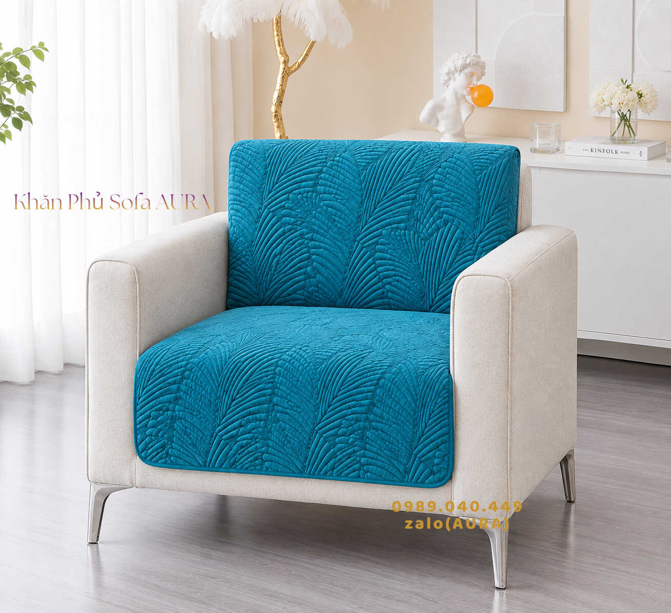tấm lót ghế sofa đơn màu xanh dương tấm lót ghế sofa đơn màu xanh dương