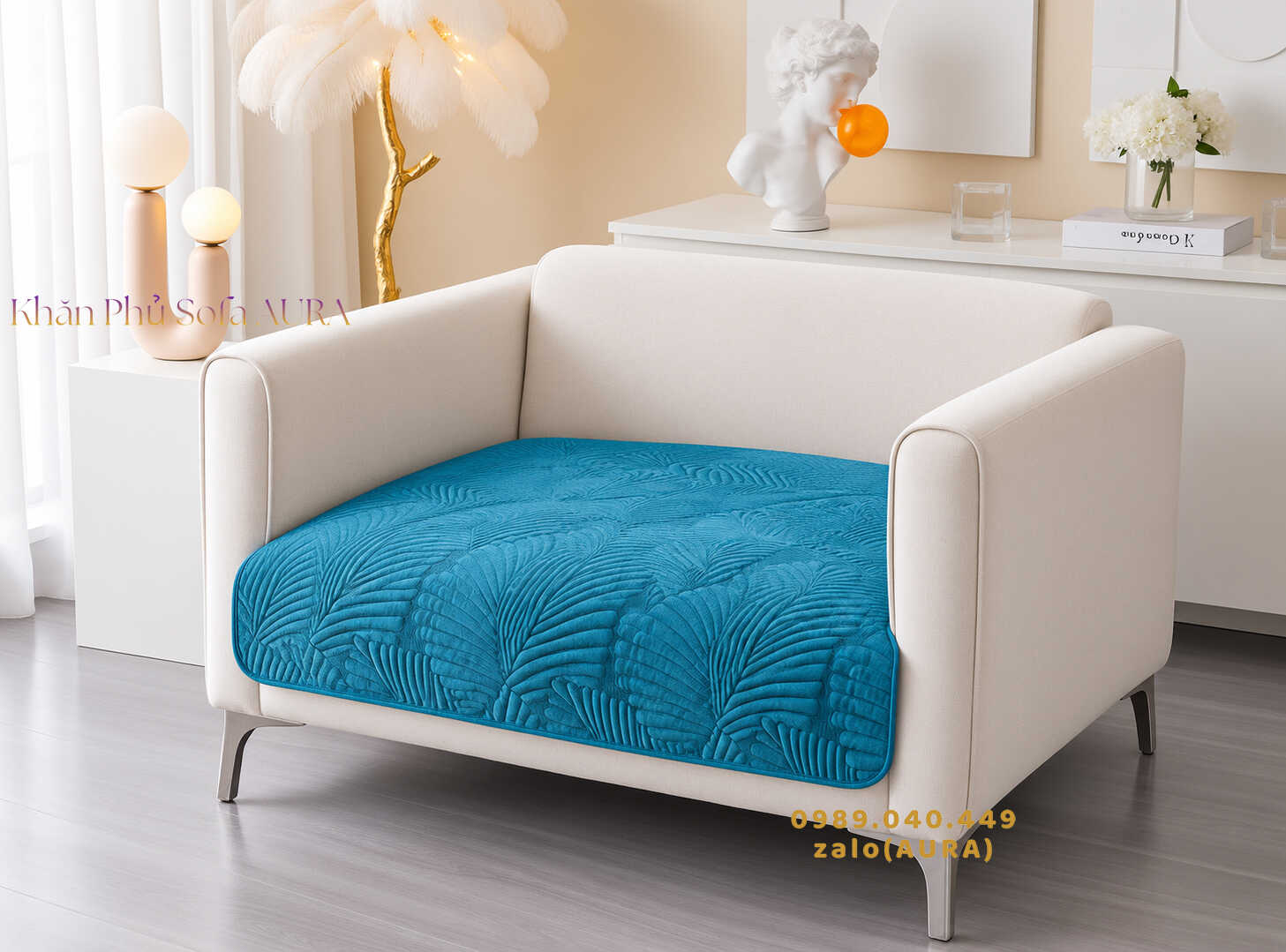 tấm lót ghế sofa đơn màu xanh tấm lót ghế sofa đơn màu xanh